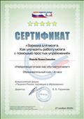 Сертификат "Педагоги России" "Зарядка для мозга. Как улучшить работу мозга с помощью простых упражнений" "Нейропедагогика: как обучается мозг" Образовательный курс 4 часа