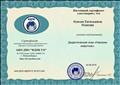 Сертификат АНО ДПО "ИДПК ГО" о публикации дидактической игры "Накорми животное"