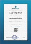 Сертификат проекта "Мультиурок" о создании персонального сайта